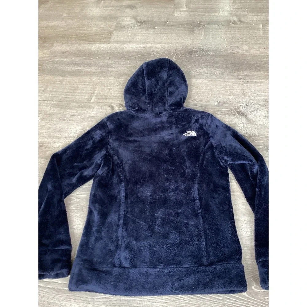 The North Face womens Size XS fuzzy fleece Osito hooded sweatshirt pullover blue